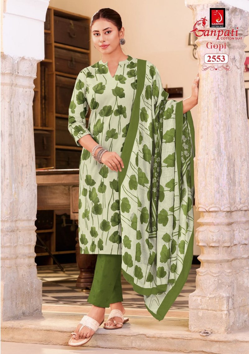 Gopi Vol 16 By Ganpati Cotton Printed Readymade Dress 